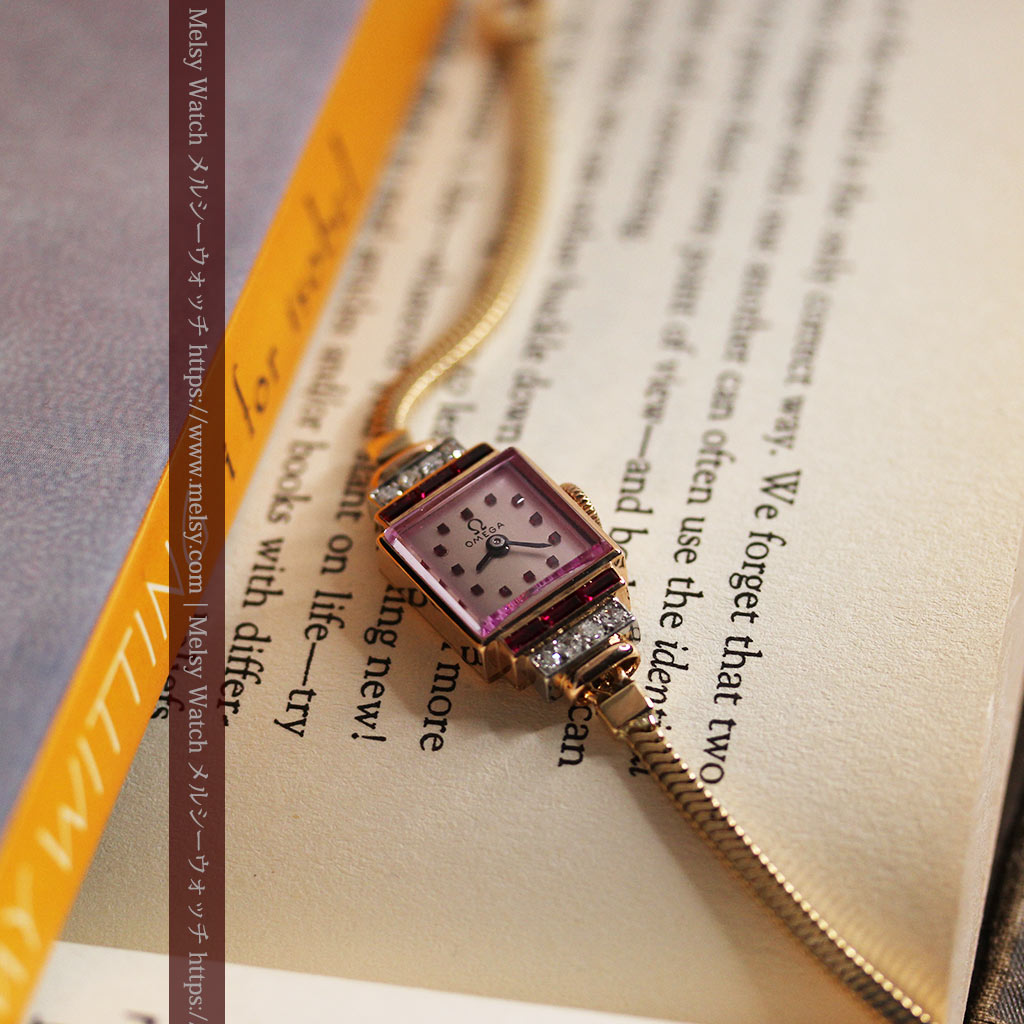 オメガ 18金アンティーク腕時計 14石のルビー ダイヤモンド 1939年製 箱付き アンティーク時計専門店メルシーウォッチ 懐中時計と腕時計の販売 修理