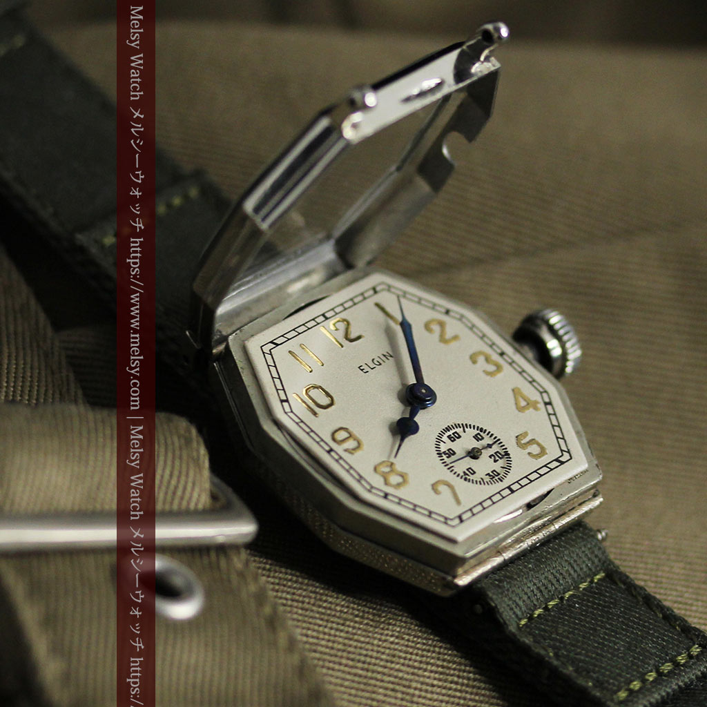 縦長八角形 エルジンのアンティーク腕時計 【1929年頃】