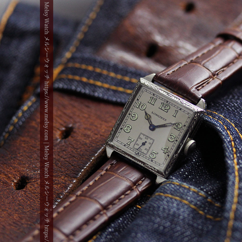 ケース＝約49mmロンジン　アンティーク腕時計（再生改造品）ジャンク扱い