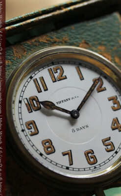 ティファニー 8日巻きの大型アンティーク携行時計 【1920年頃】ケース付き
