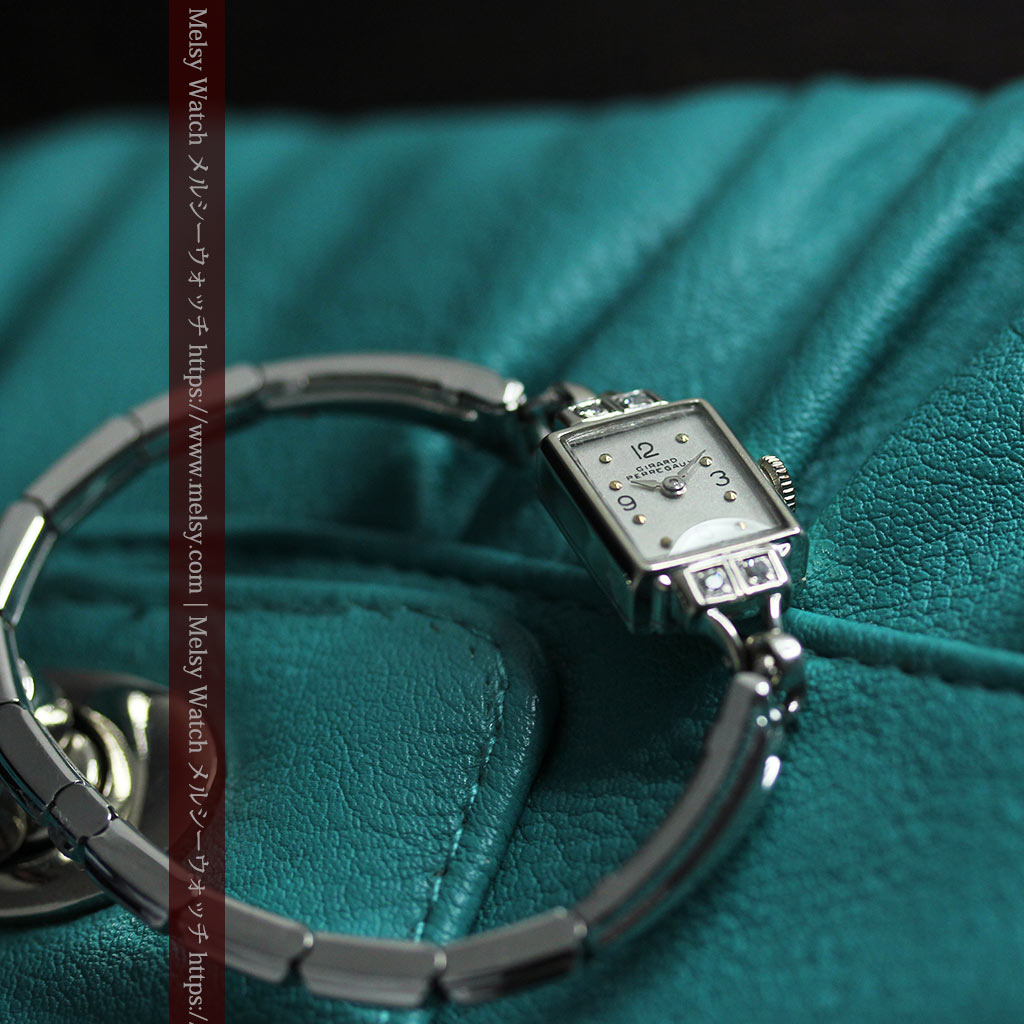 ジラールペルゴ 上品な金無垢アンティーク腕時計 【1940年頃】ダイヤモンド4石