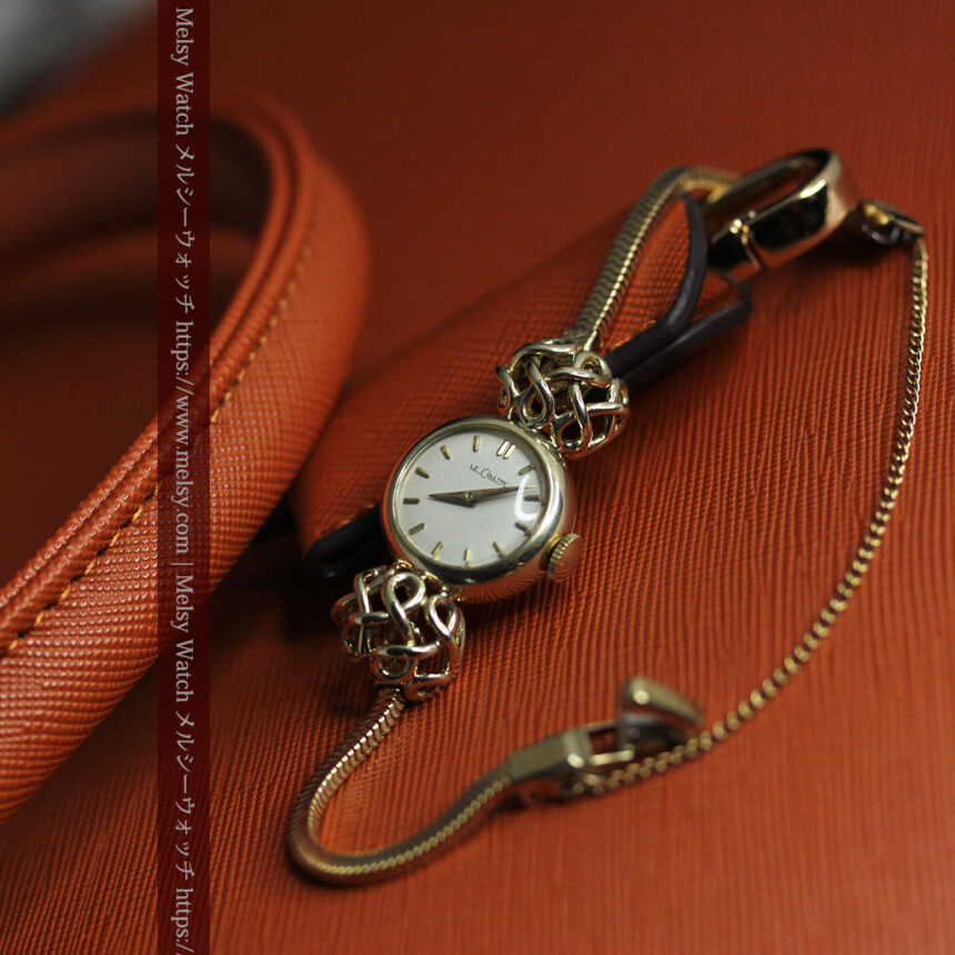 ジャガールクルト 華のある女性用金無垢アンティーク腕時計 【1950年頃】-W1622-1