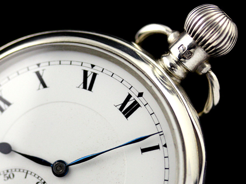 送料無料HOT「OH渡し」1800年後半～1900年代初期頃　鍵巻き式　純銀手巻き懐中時計 時計