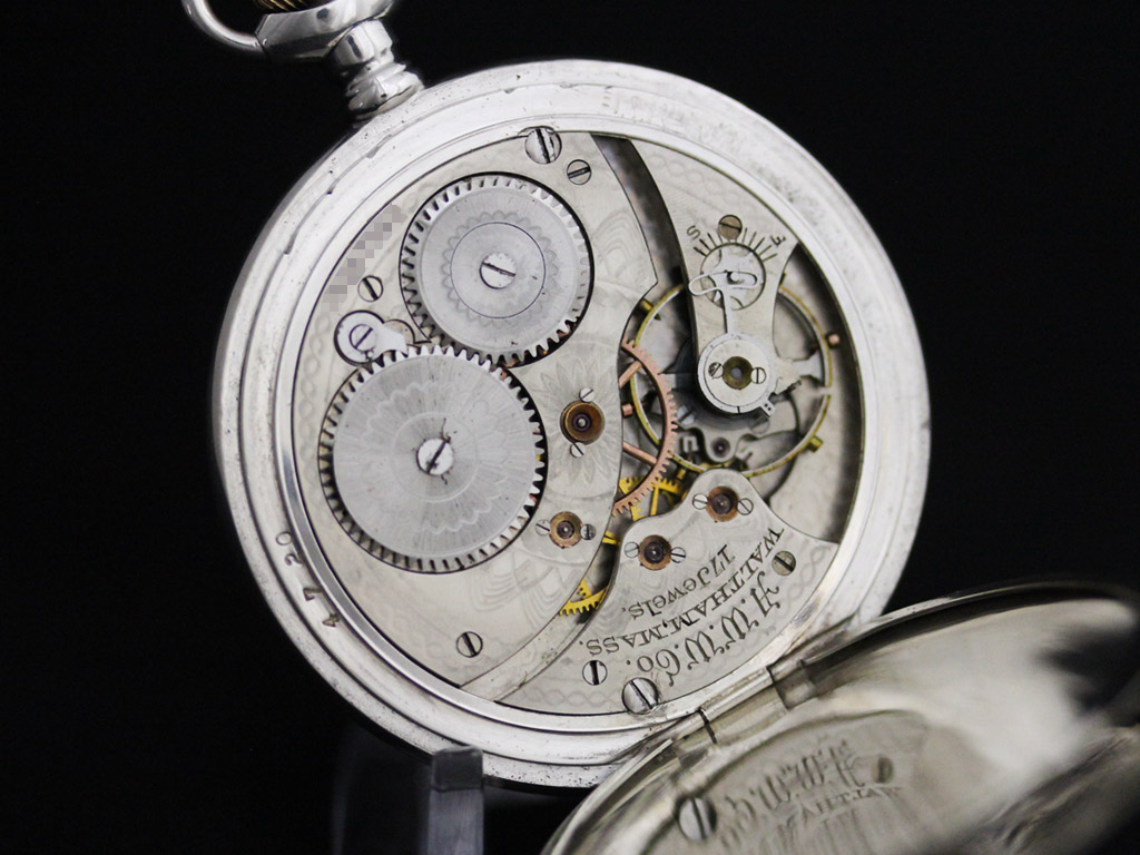 ウォルサム 銀無垢アンティーク懐中時計 優雅な彫り 【1904年製】