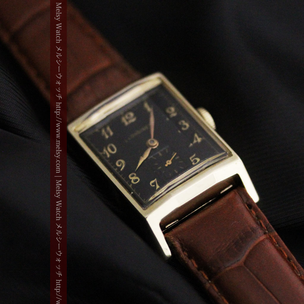 ロンジンアンティーク腕時計 角多面ブラック 1949年製