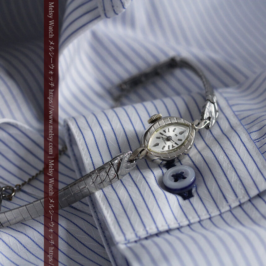 ハミルトンの上品な姿の女性用金無垢腕時計 【1960年頃】-W1469-1
